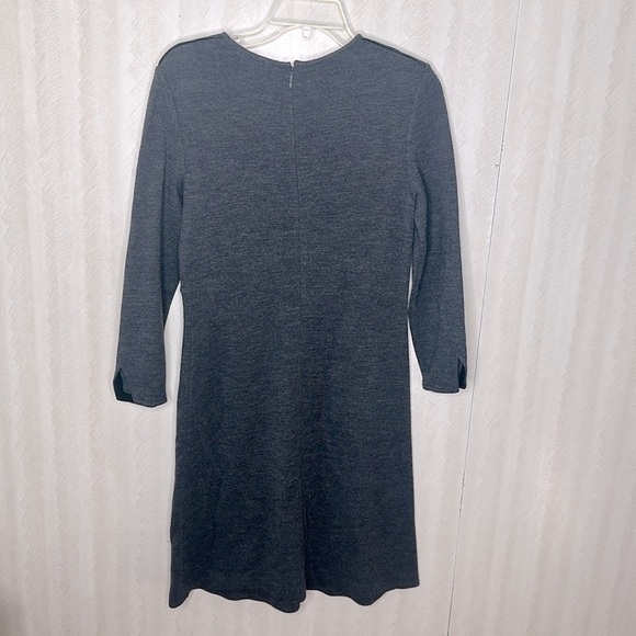 🌈 TORY BURCH Vienna Gray Wool Long Sleeve Dress small - Picture 4 of 12
